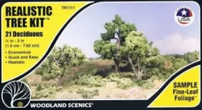 0.75"-3" Medium Green Deciduous Trees - Woodland Scenics