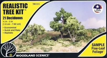 0.75"-3" Medium Green Deciduous Trees - Woodland Scenics