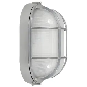 1 Light Outdoor Bulkhead, 100W, 120V, Satin Finish, Nauticus Dual Mount Collection