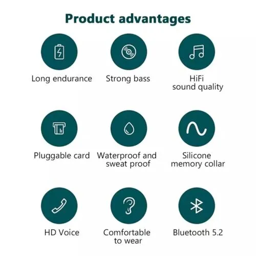 2022 New Bluetooth Headset TWS Wireless 5.0 Earbuds Headphone Noise Cancelling