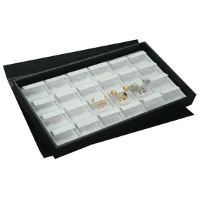 24-Compartment Ring   Earring Combination Trays, 14.75" L x 8.25" W