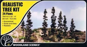 2.5"-6"Forest Green Pine Trees - Woodland Scenics