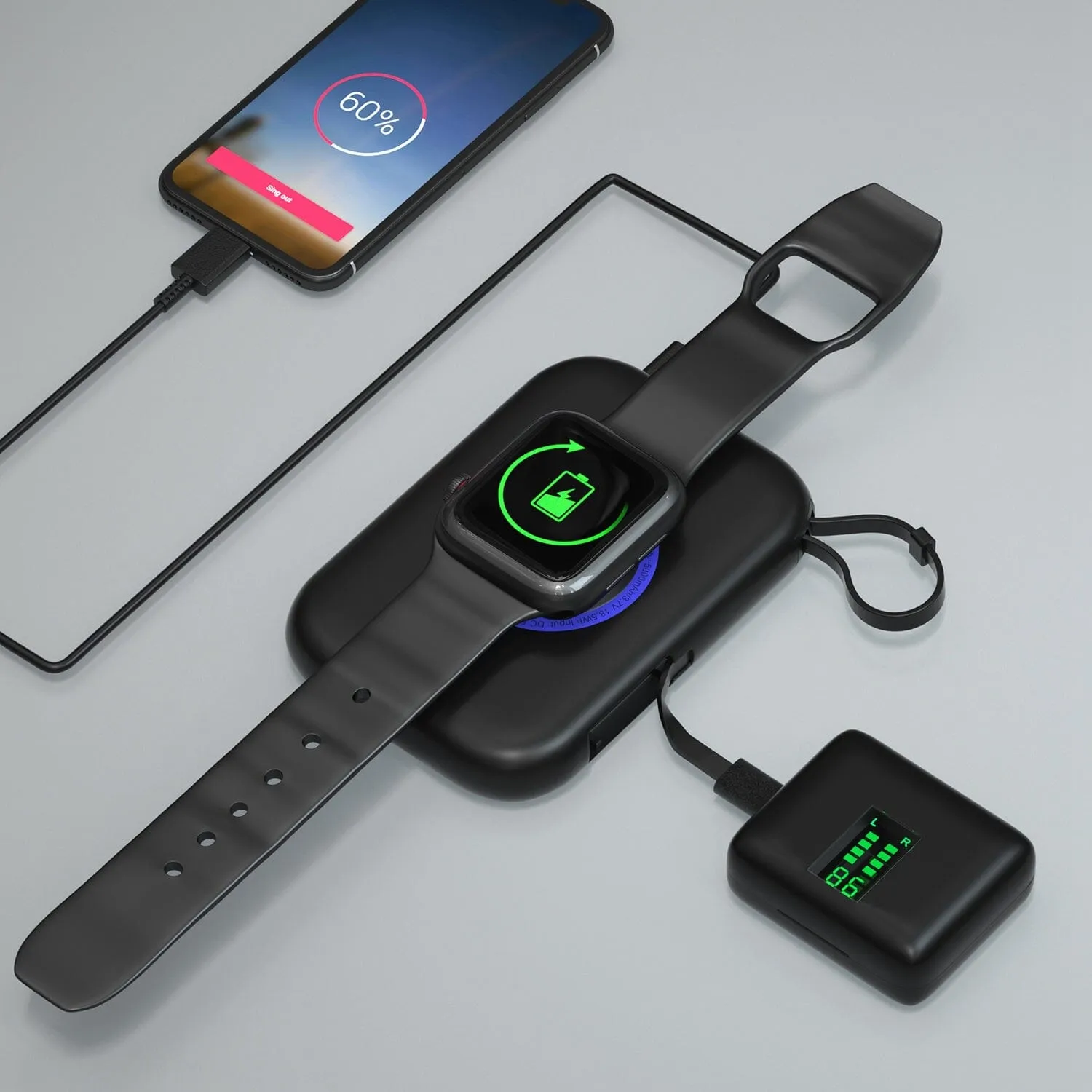 3-in-1 Wireless Charger Portable Magnetic Power Bank