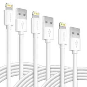 3-Pack: 4 Ft. Overtime Apple MFi Certified Lightning Cable