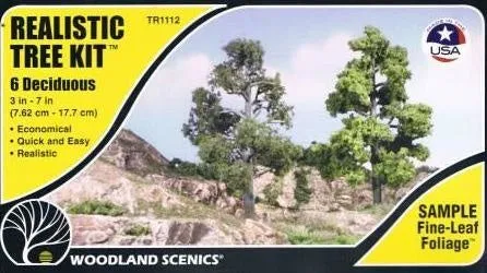 3"-7" Medium Green Deciduous Trees - Woodland Scenics