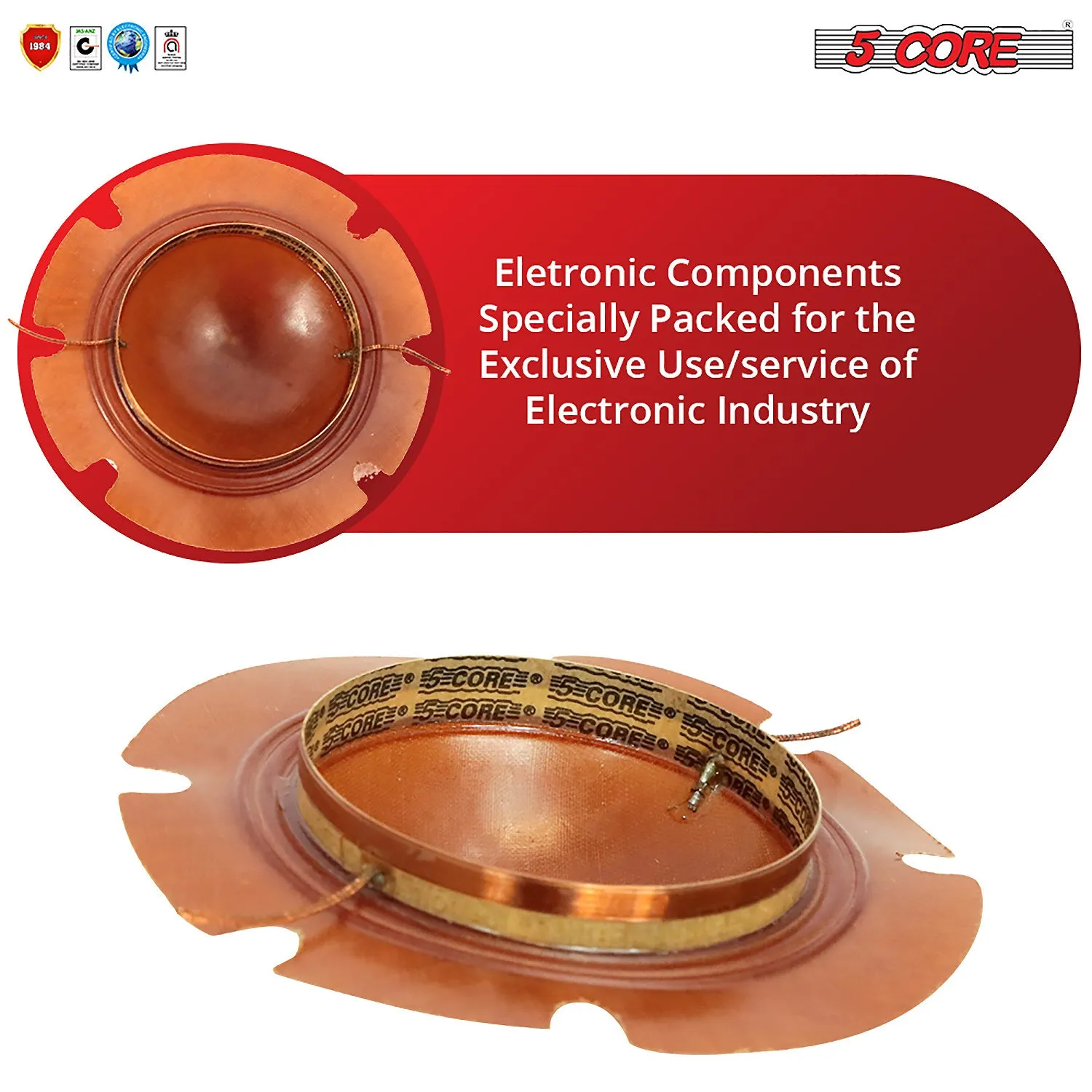 5 Core 2 Inch Universal Diaphragm Replacement 50 Pack Phenolic Voice Coil 51mm with Kapton Former Diameter Horn Compression Driver Great Sound Quality DIY High Pitch Horn Sound Voice Coil - DP1