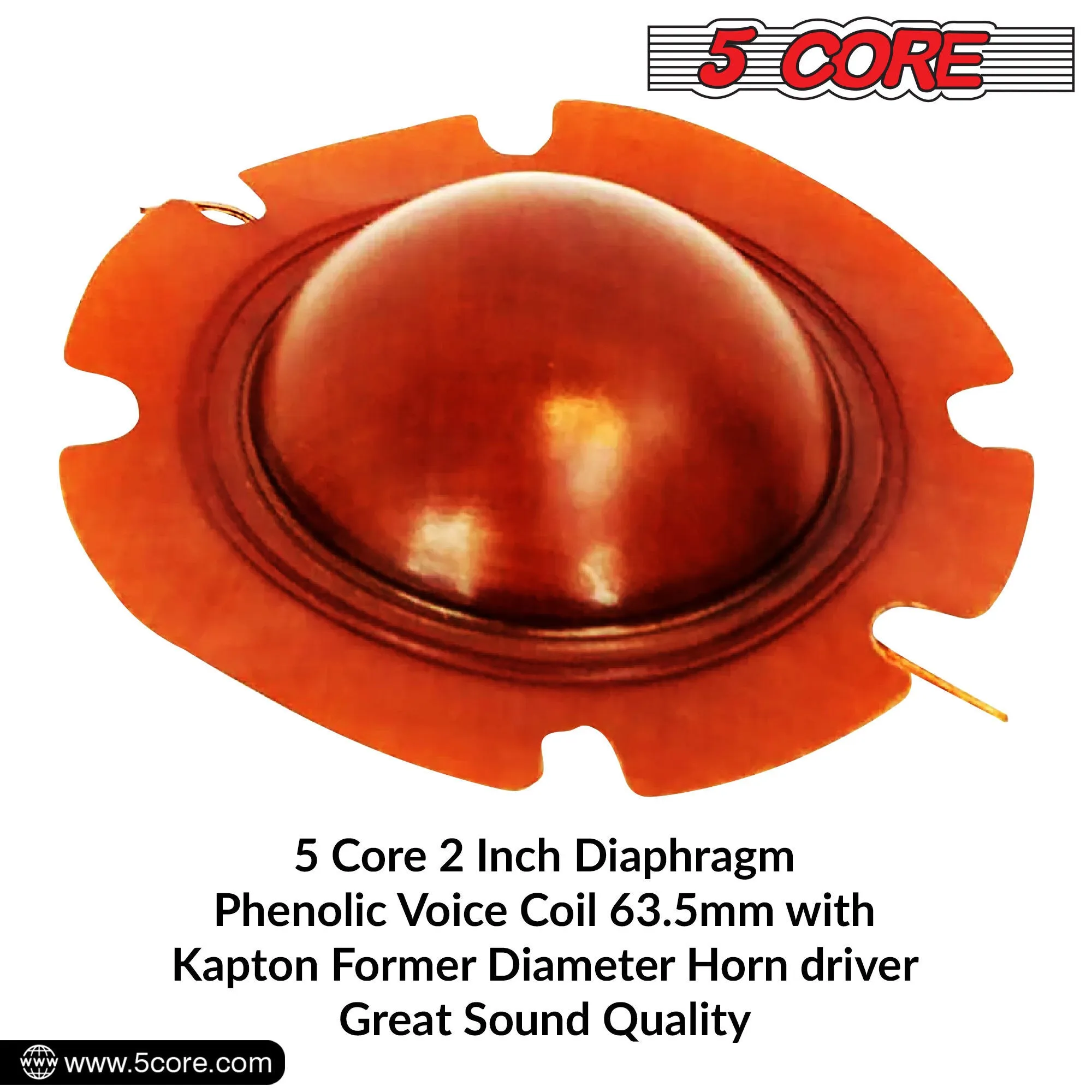 5 Core 2 Inch Universal Diaphragm Replacement 50 Pack Phenolic Voice Coil 51mm with Kapton Former Diameter Horn Compression Driver Great Sound Quality DIY High Pitch Horn Sound Voice Coil - DP1