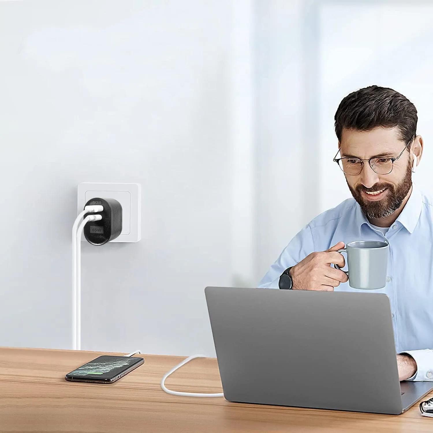 65W Type C Fast Wall Charger PD QC3.0 Adapter