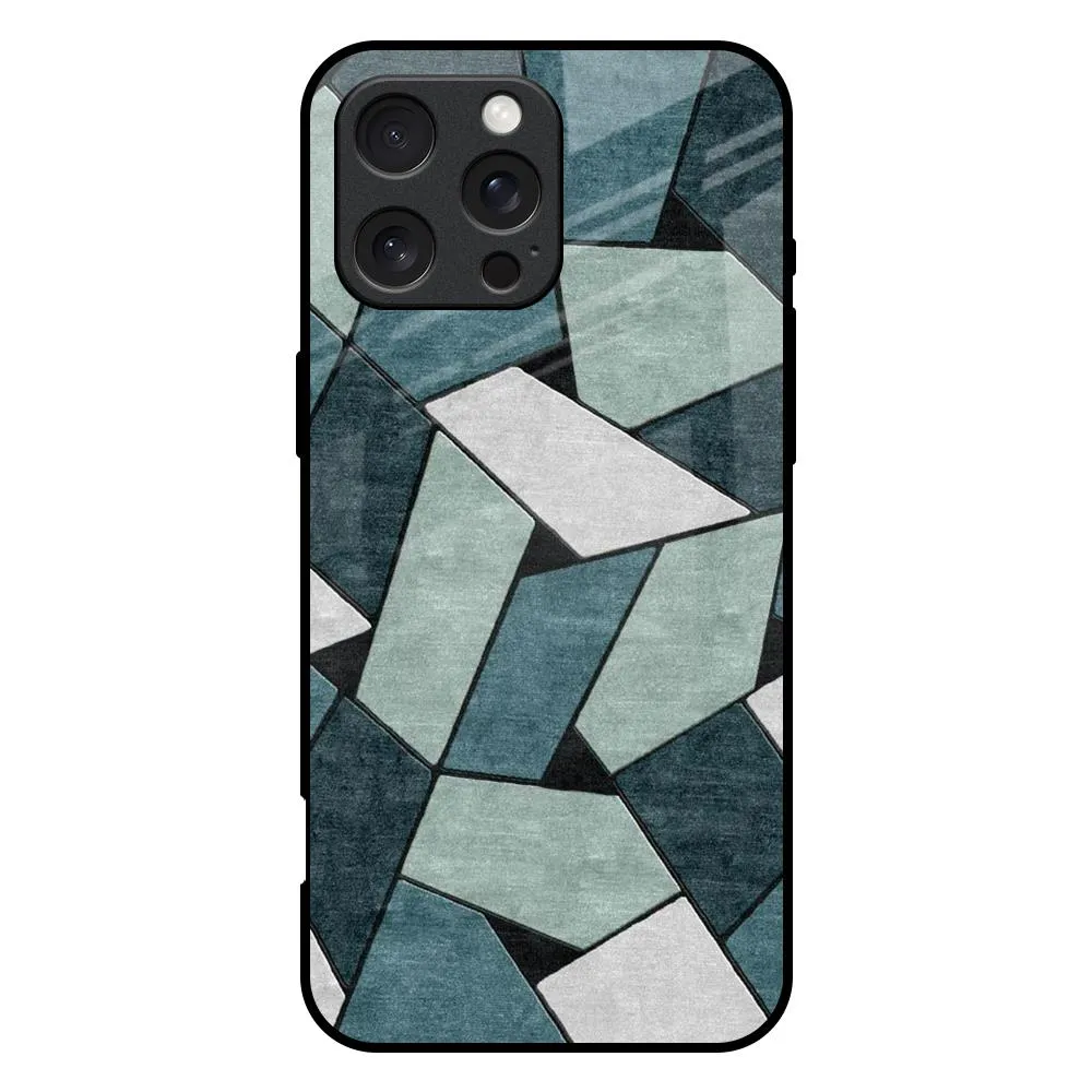 Abstact Tiles Glass Case for iPhone 16 Pro Max