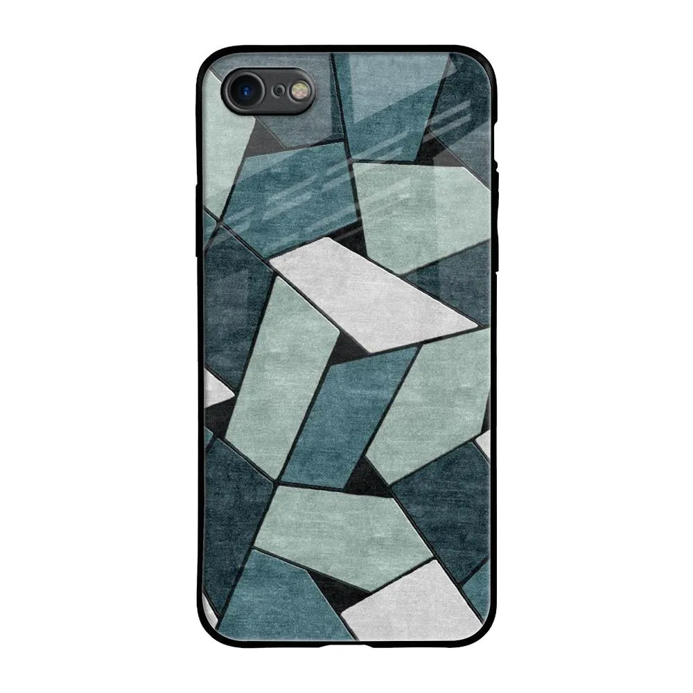 Abstact Tiles Glass Case for iPhone SE 2020