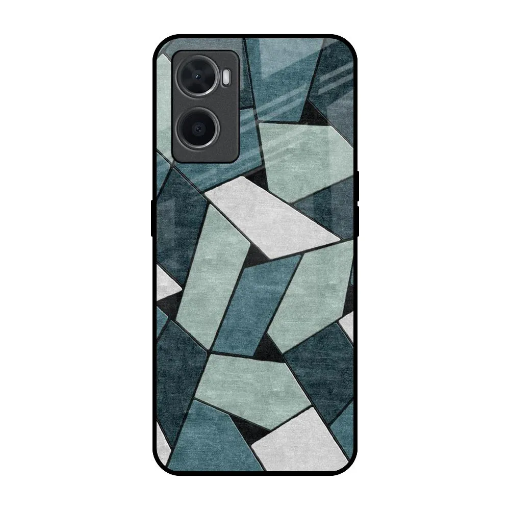 Abstact Tiles Glass Case for Oppo A96