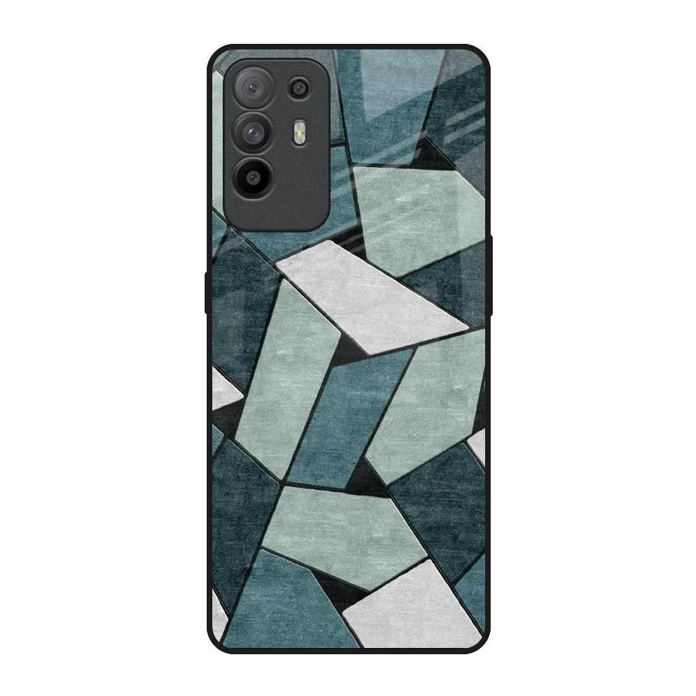 Abstact Tiles Glass Case for Oppo F19 Pro Plus