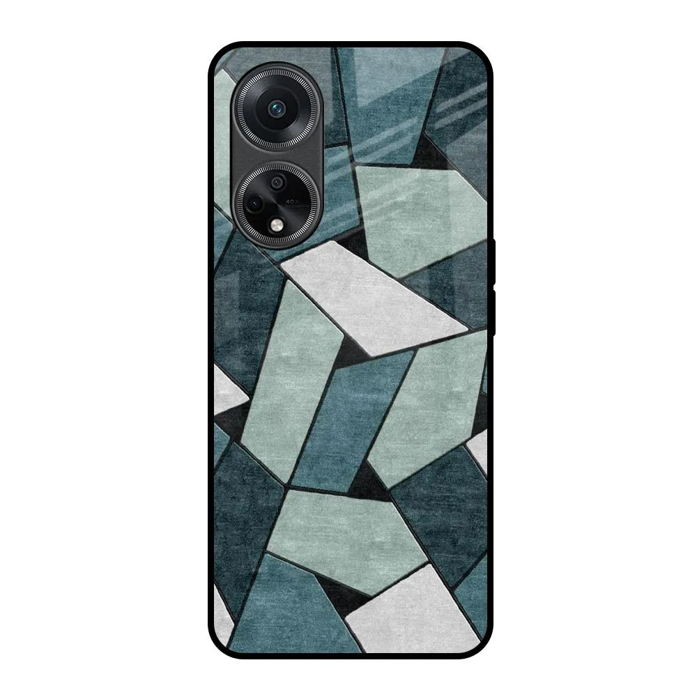 Abstact Tiles Glass Case for Oppo F23 5G