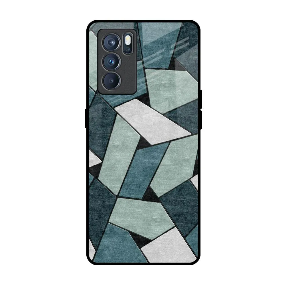 Abstact Tiles Glass Case for Oppo Reno6