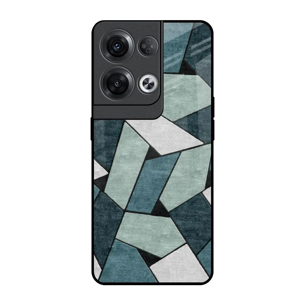 Abstact Tiles Glass Case for Oppo Reno8 Pro 5G