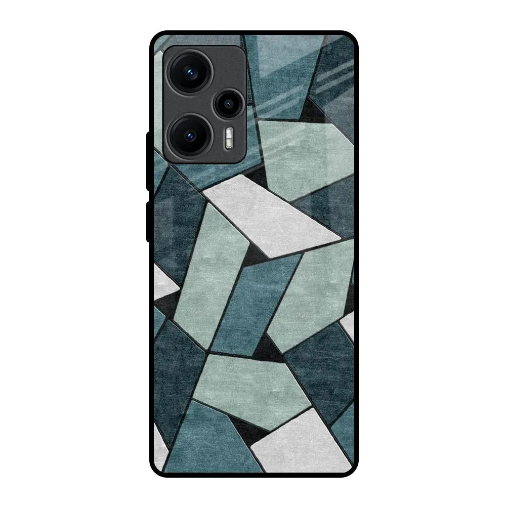 Abstact Tiles Glass Case for Poco F5 5G