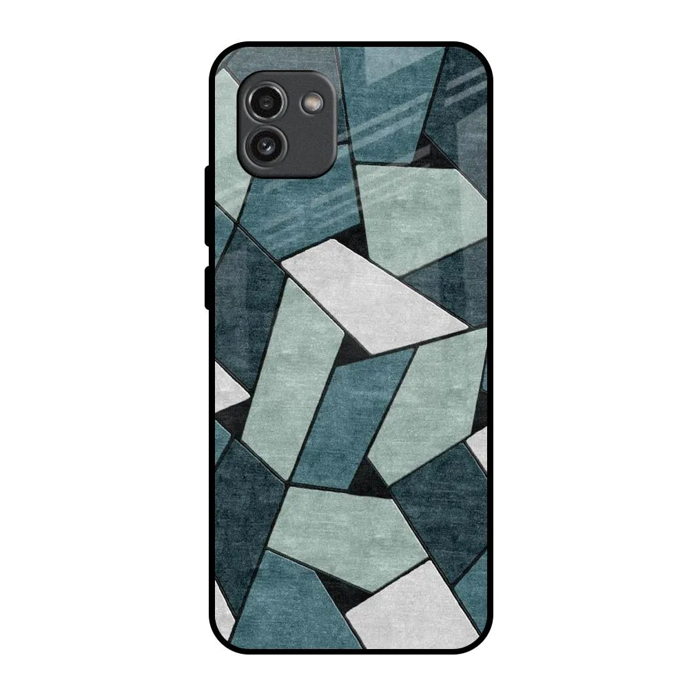 Abstact Tiles Glass Case for Samsung Galaxy A03