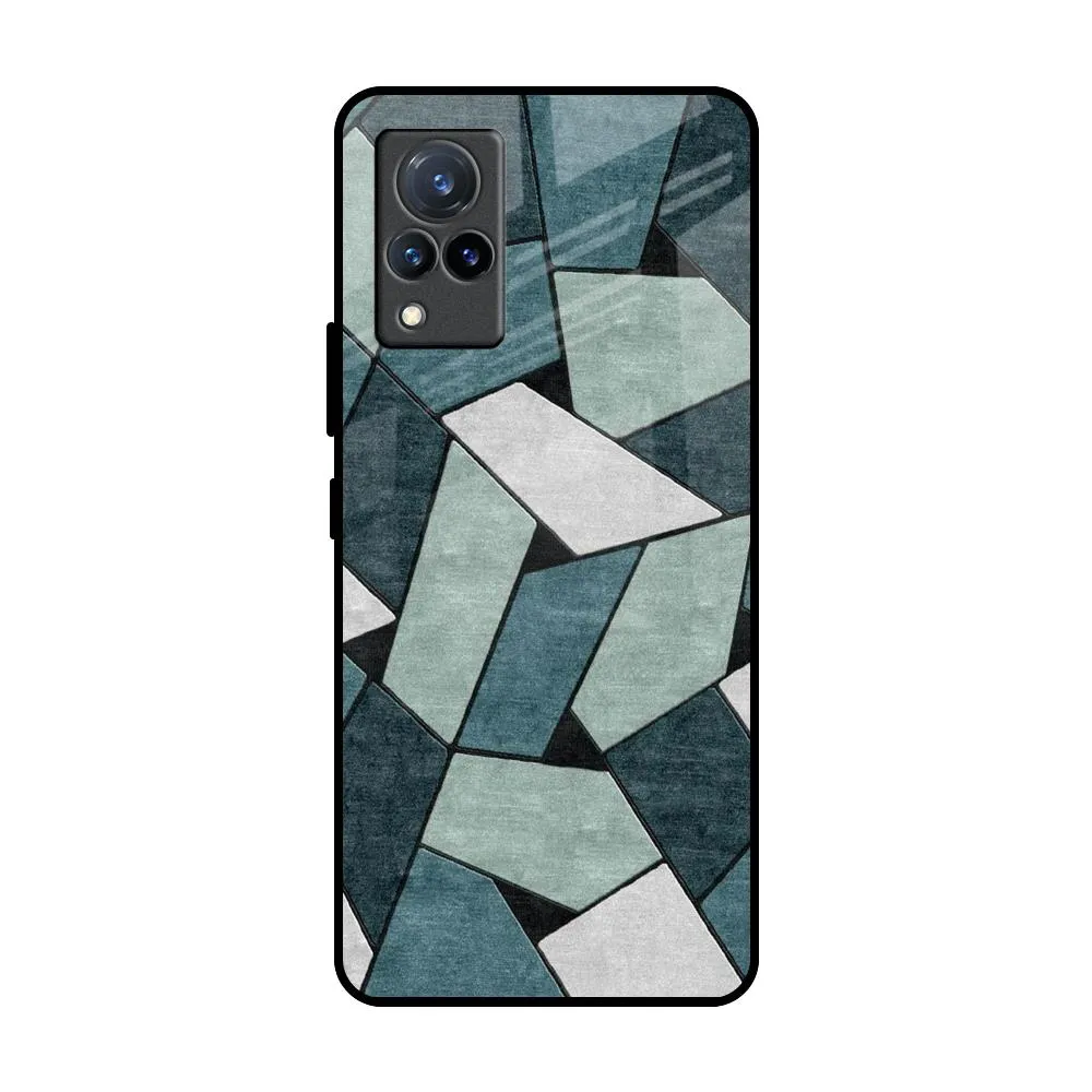 Abstact Tiles Glass Case for Vivo V21