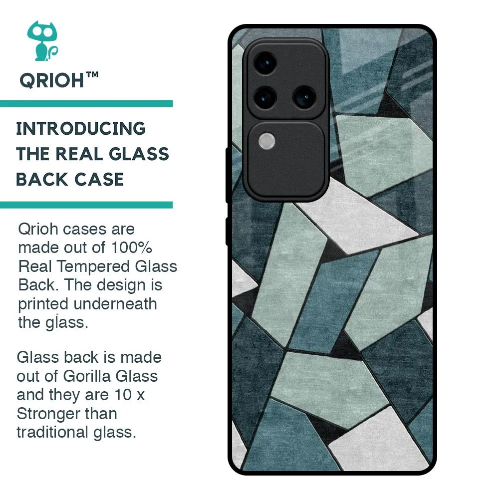 Abstact Tiles Glass Case for Vivo V30 Pro 5G