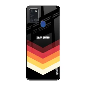 Abstract Arrow Pattern Glass Case For Samsung Galaxy A21s