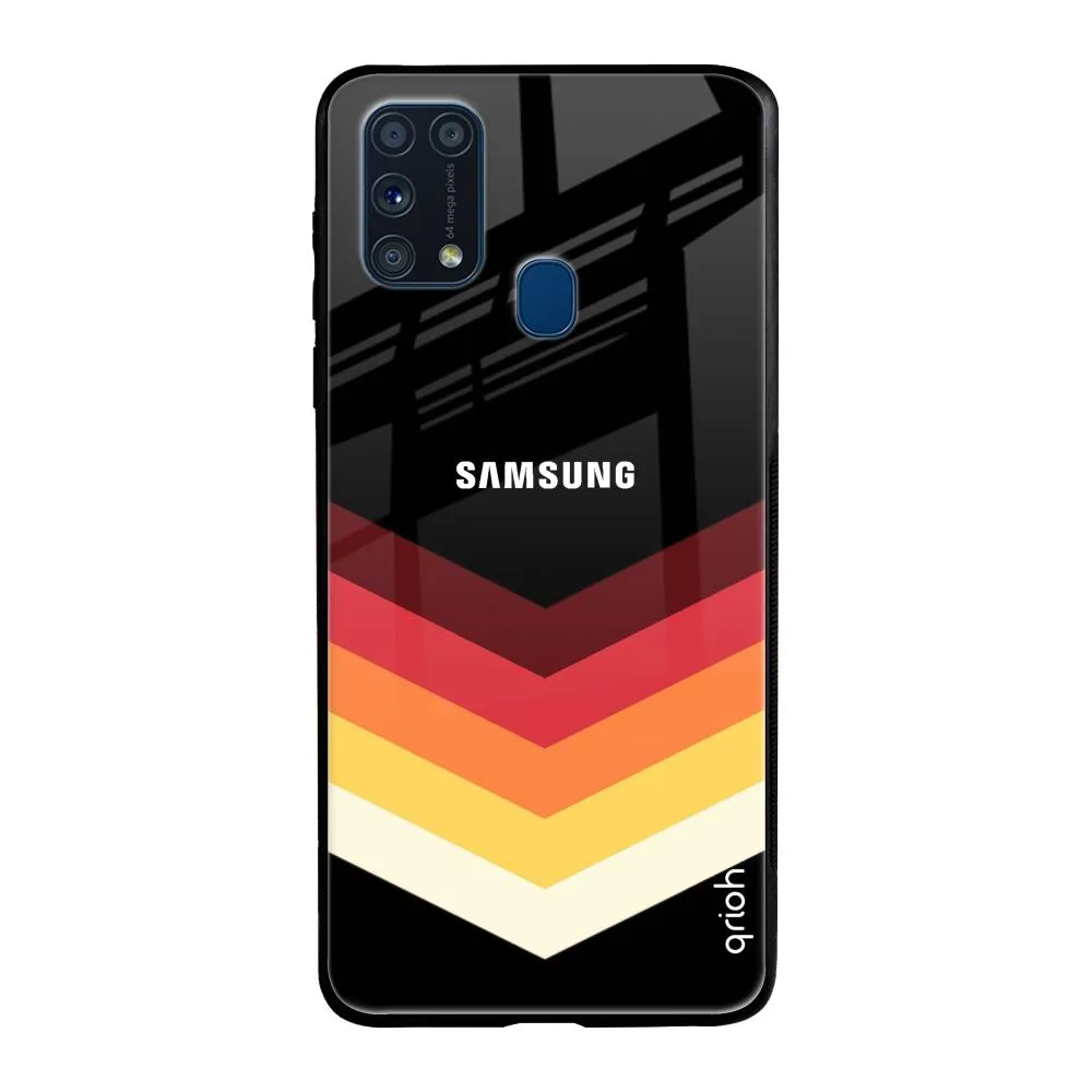 Abstract Arrow Pattern Glass Case For Samsung Galaxy M31