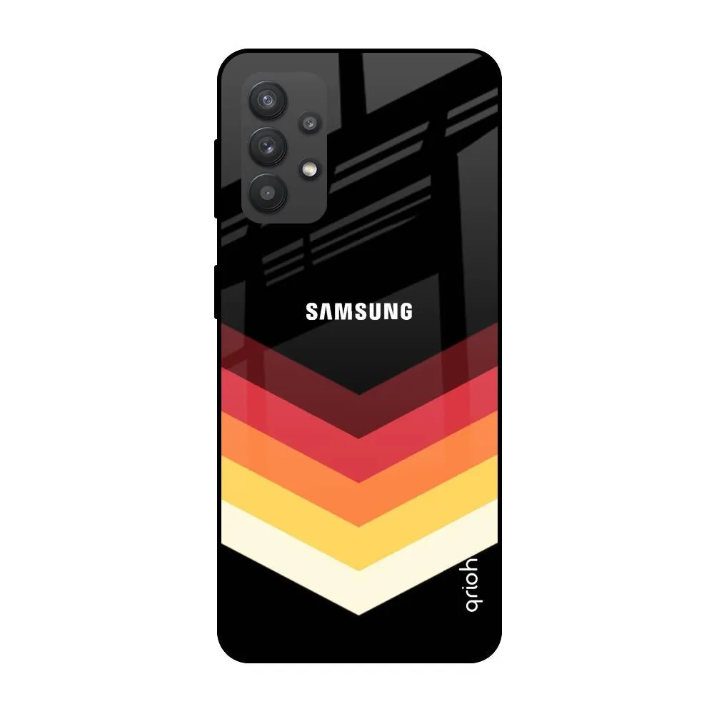 Abstract Arrow Pattern Glass Case For Samsung Galaxy M32 5G