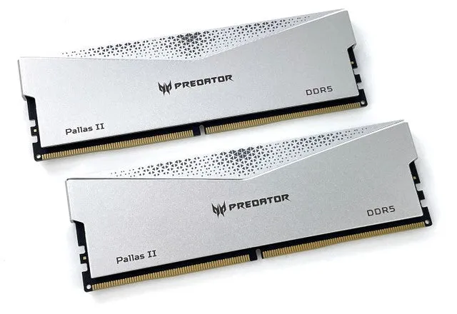 Acer 32GB Kit (2x16GB) Predator PALLAS II Silver 銀色 BL.9BWWR.350 CL30 DDR5 6000MHz Memory AMD EXPO & Intel XMP 3.0 (RM-AP5D32W)