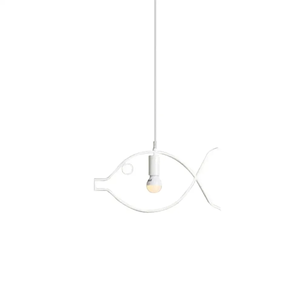 Adjustable Fish Metal Pendant Light for Kids Room Ceiling Fixture