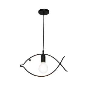 Adjustable Fish Metal Pendant Light for Kids Room Ceiling Fixture