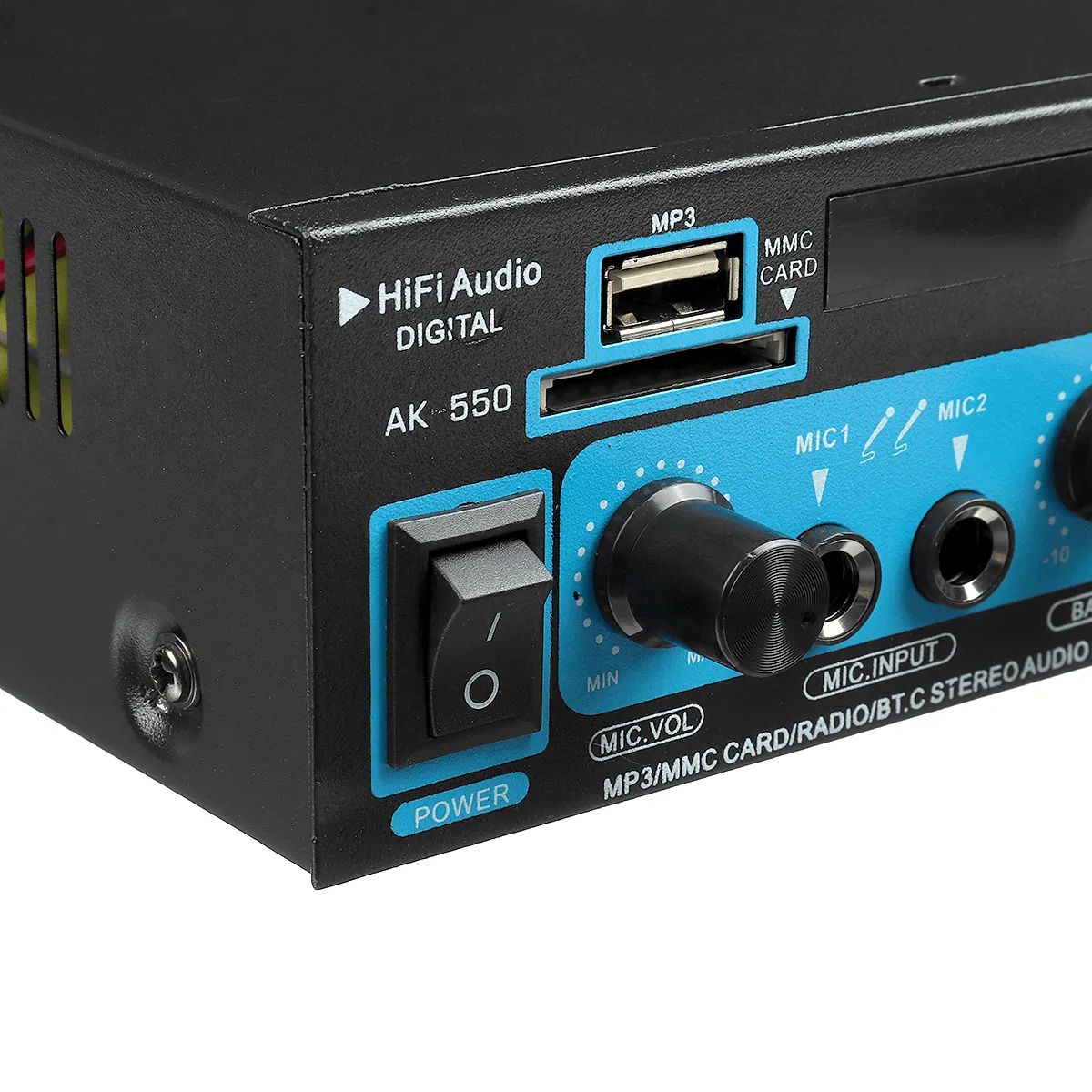 AK-550 Bluetooth Audio Stereo Mini Digital Amplifier USB FM SD Mic Home Theater Car AC 220V DC 12V Mini AMP