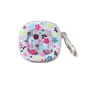 Anymob Earphone Case Colored Blooming Flower For Lenovo XT62 TWS Soft TPU Transparent Headset Protective Cover with Hook