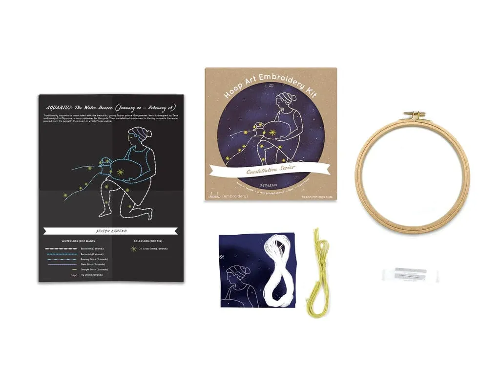 Aquarius Embroidery Kit - Constellation Series from Kiriki