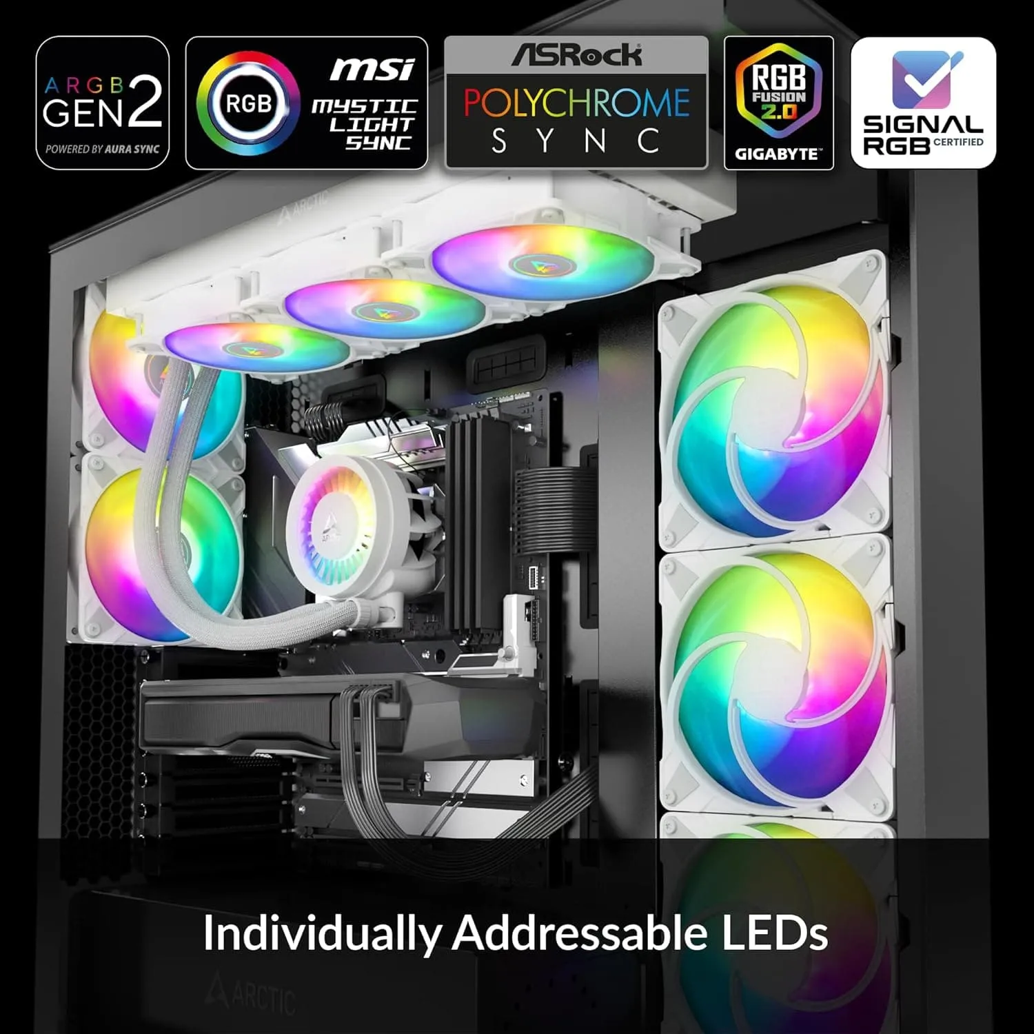 ARCTIC Liquid Freezer III 360 A-RGB - 360mm All-in-One CPU Water Cooler, Intel & AMD Compatible, PWM-Controlled Pump, 200-1800 RPM Fans, LGA1851/1700 - White