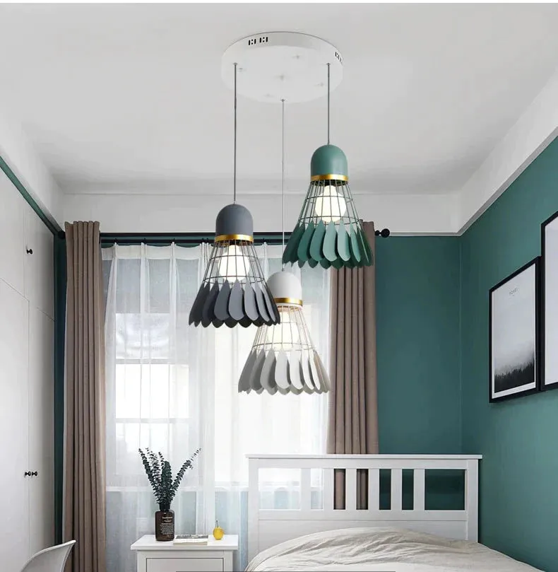 Badminton chandelier Minimalist modern Scandinavian restaurant lamp dining room lamp Creative personality bar study bedroom lamp