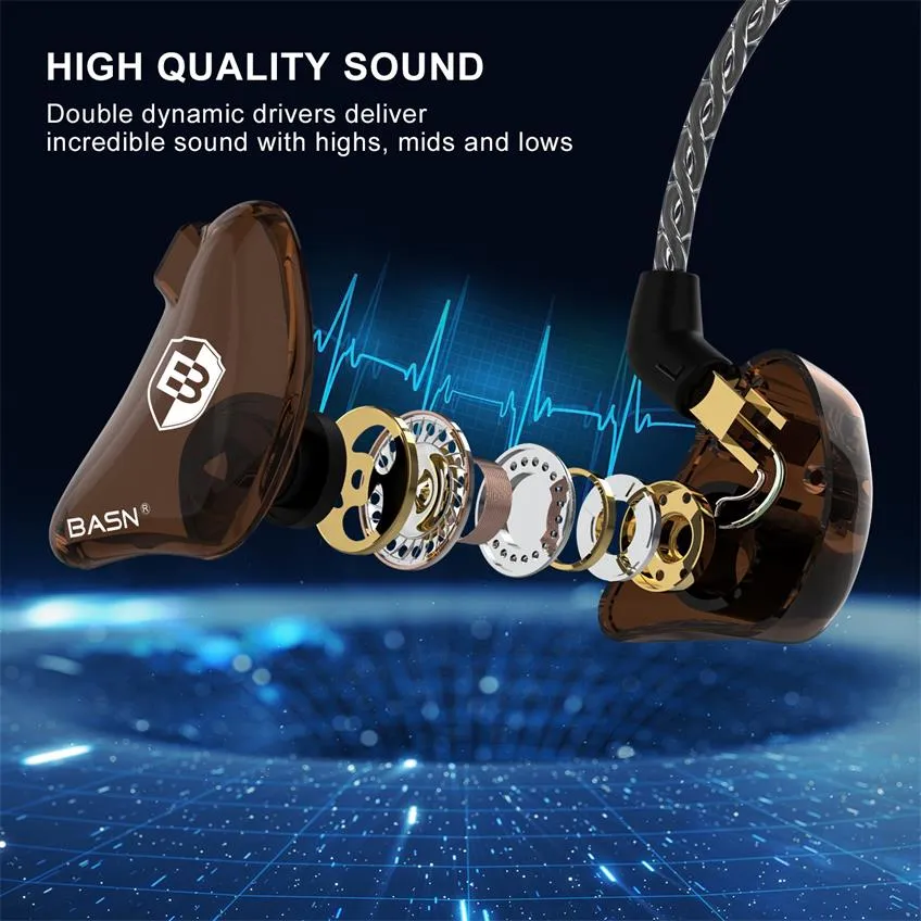 BASN Bsinger BC100 In-Ear Monitor Headphones (Brown)
