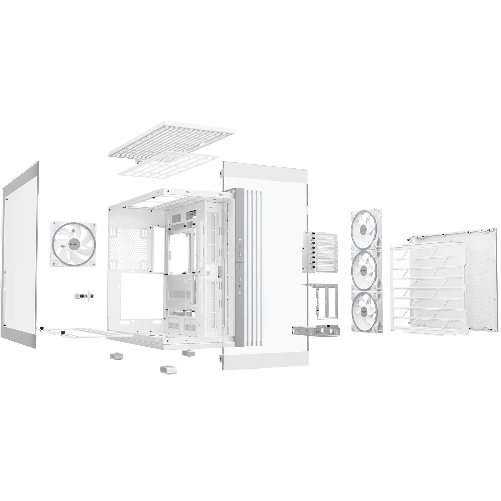 be-quiet! Light Base 900 FX, White, Full Tower E-ATX Case, Massive ARGB LED Strip, Full Windowed Design, 4 Light Wings 140mm PWM fans included