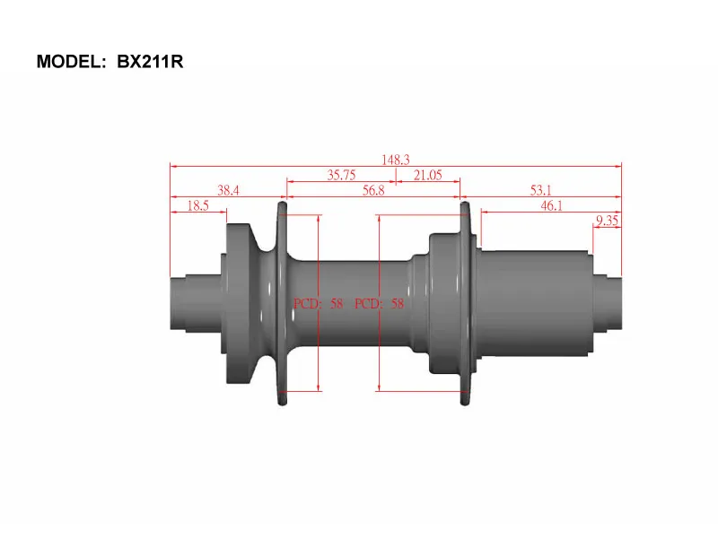 Bitex BX211R Rear Hub, Shimano 11s (w/abs)