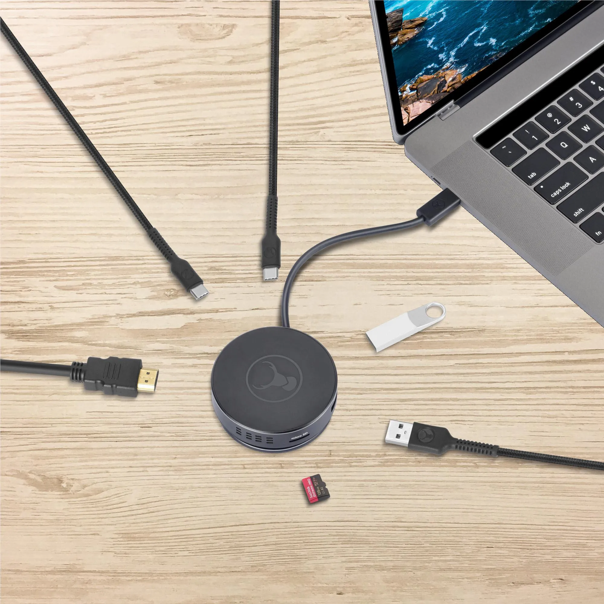 Bonelk USB-C to 6in1 Multiport Travel Hub (Black)