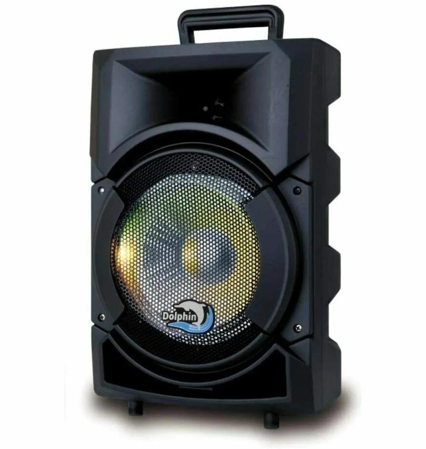 Brand New Dolphin 1Party System SP-8RBT Rechargeable Bluetooth LED Light Speaker 8" 1350W