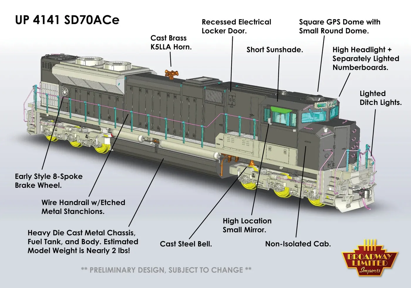 Broadway Limited 6307 N Scale Broadway Limited #4141 "George Bush" Funeral Version EMD SD70ACe Paragon3 DC/DCC