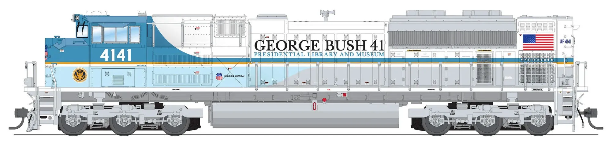Broadway Limited 6307 N Scale Broadway Limited #4141 "George Bush" Funeral Version EMD SD70ACe Paragon3 DC/DCC
