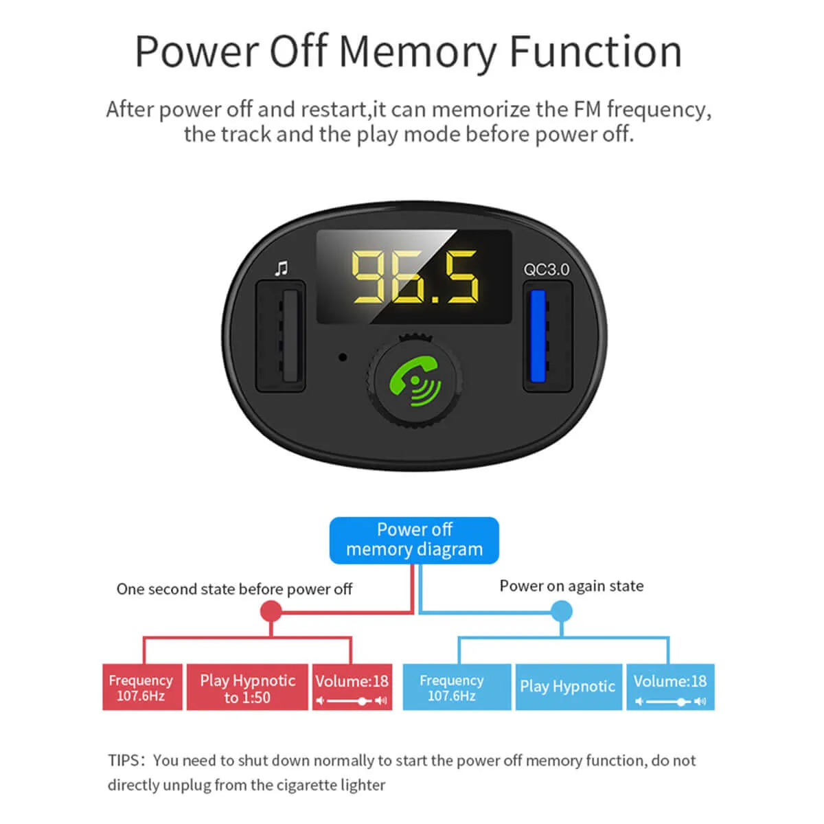 Car Bluetooth Receiver Wireless Radio Adapter Hands-Free Car Kit