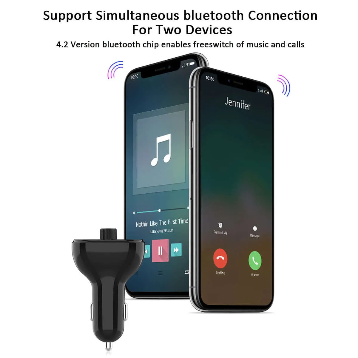 Car Bluetooth Receiver Wireless Radio Adapter Hands-Free Car Kit