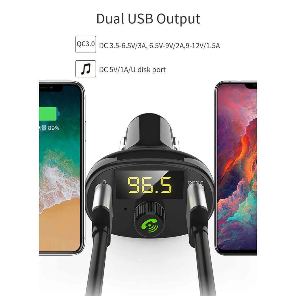 Car Bluetooth Receiver Wireless Radio Adapter Hands-Free Car Kit