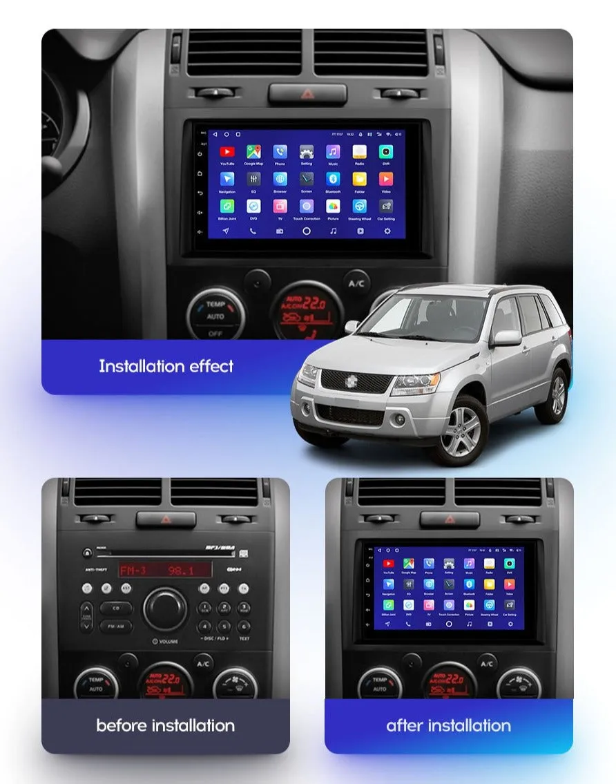 Car Dealz Premium Model 7" Android 10.0 For Suzuki Grand Vitara 3 2005 - 2015 In Dash Plus OEM Fascia
