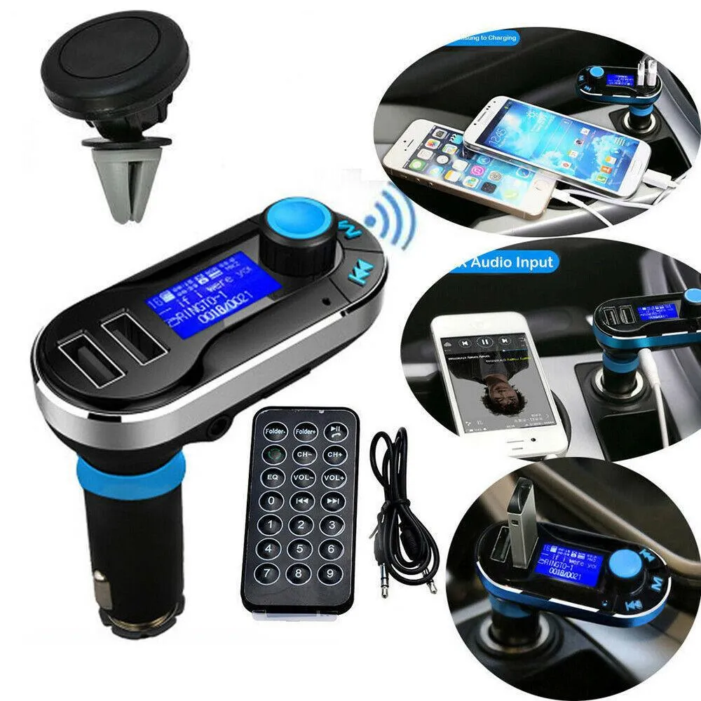 Car FM Transmitter Bluetooth Hands-free LCD MP3 Player Radio Adapter Kit Charger