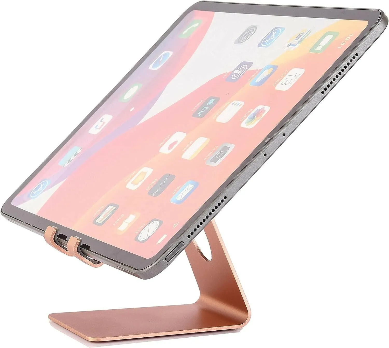 Cell Phone Stand and Desk Holder, Cradle Dock for 4-8 Inch Phones, Ideal for Office, Kitchen, and Travel - T1 Rose Gold