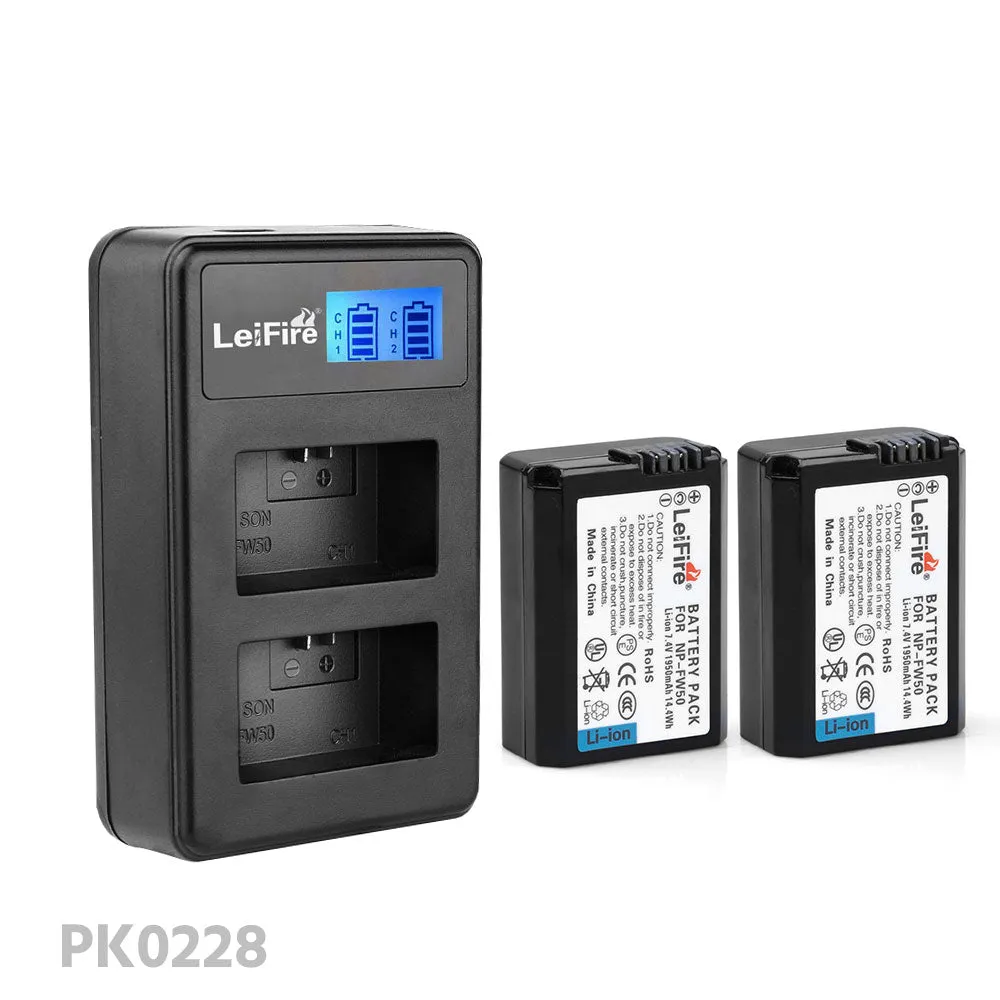 CGPro USB Dual Charger With LCD Display For NP-FW50 Battery