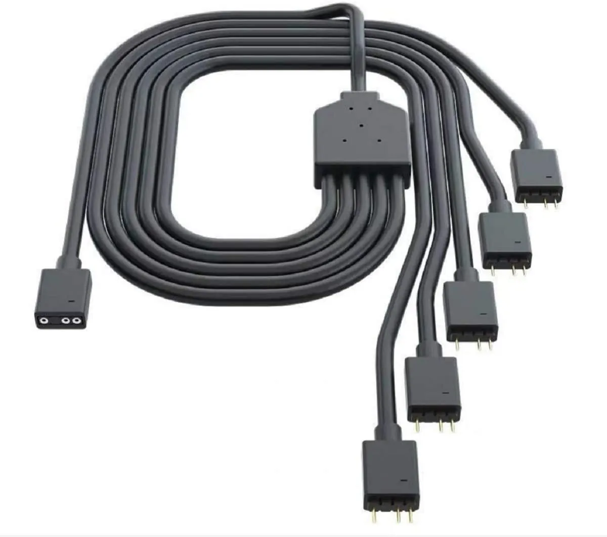 Cooler Master 1-to-5 ARGB Splitter Cable / 5V - Support 3-pin Addressable RGB - LED Sync Cable for MasterFan/MasterLiquid ARGB Series Support(ARGB 1-to-5 Splitter)