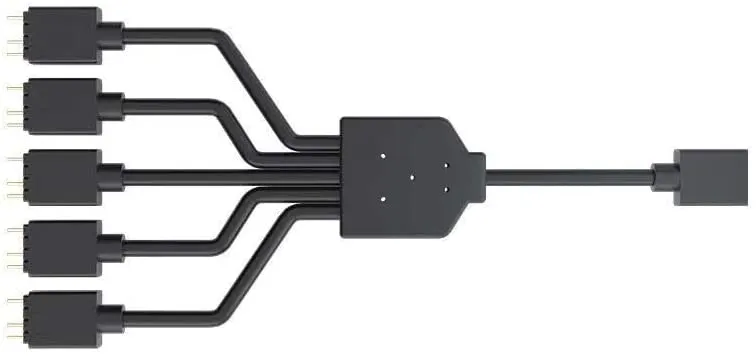Cooler Master 1-to-5 ARGB Splitter Cable / 5V - Support 3-pin Addressable RGB - LED Sync Cable for MasterFan/MasterLiquid ARGB Series Support(ARGB 1-to-5 Splitter)